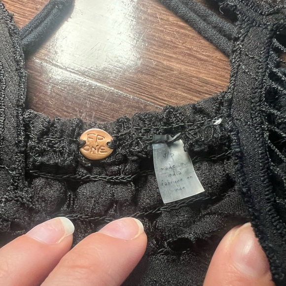 Free People Black Adella Slip Lace Dress Size Small - Picture 4 of 7